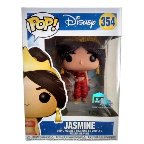 Funko Pop Jasmine 354 Disney Glitter Custom New - Picture 1 of 8